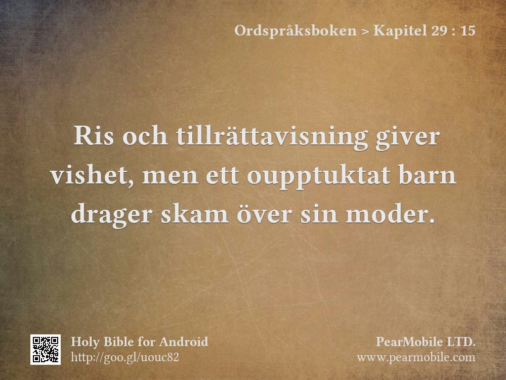 Ordspråksboken, Kapitel 29:15